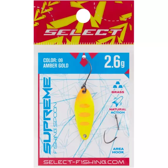 Блешня Select Supreme 2.6g 30mm #09 Amber Gold, Вага блешні: 2.6, Колір блешні: #09 Amber Gold, фото , изображение 2